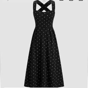 **NWT** Cider Black and White Polka Dot Maxi Dress